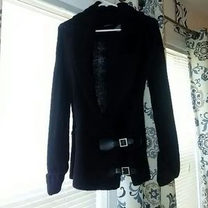 Black Moda International wrap sweater
